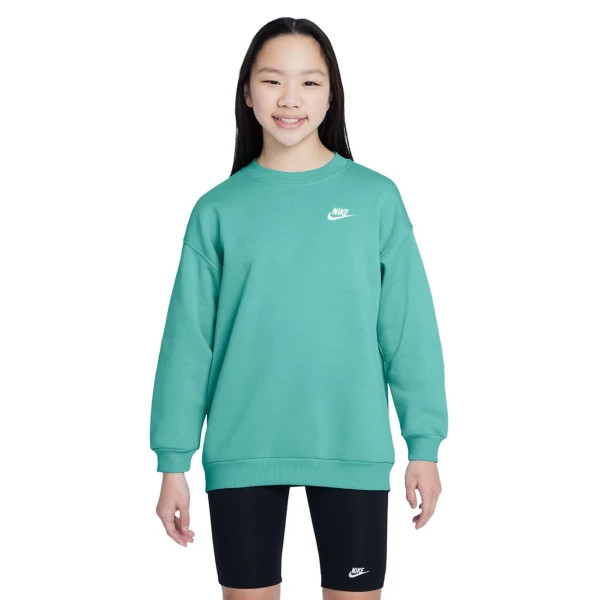 Kids' Nike Sportswear Club Fleece Crewneck Sweatshirt Large Green Frost/White | Scheels