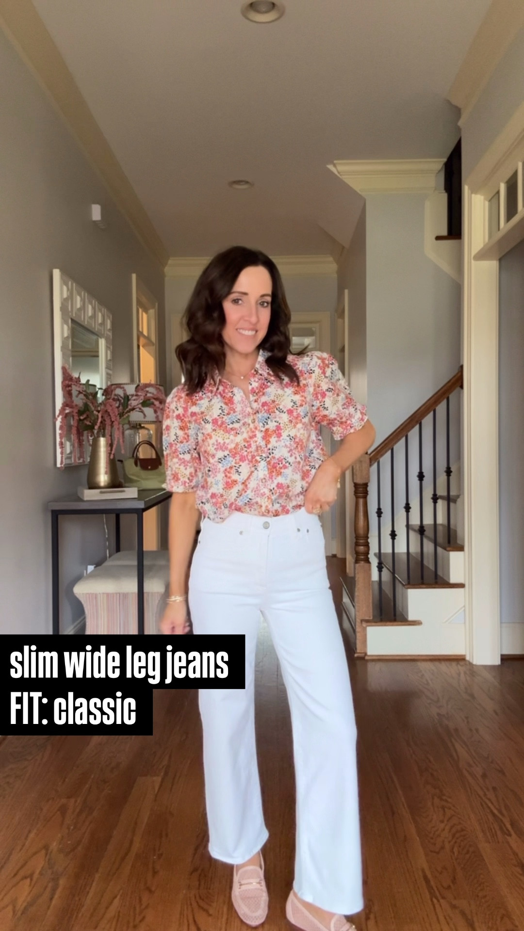 White Spring denim. Slim wide leg fit from J.Crew. J.Crew jeans. Not see thru. 
Fit: go down 1 size, 24. 

#LTKSeasonal #LTKootd #LTKOver40