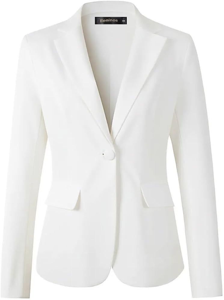 Beninos Womens Business Casual Blazer Office Work Solid Suit Jacket | Amazon (US)