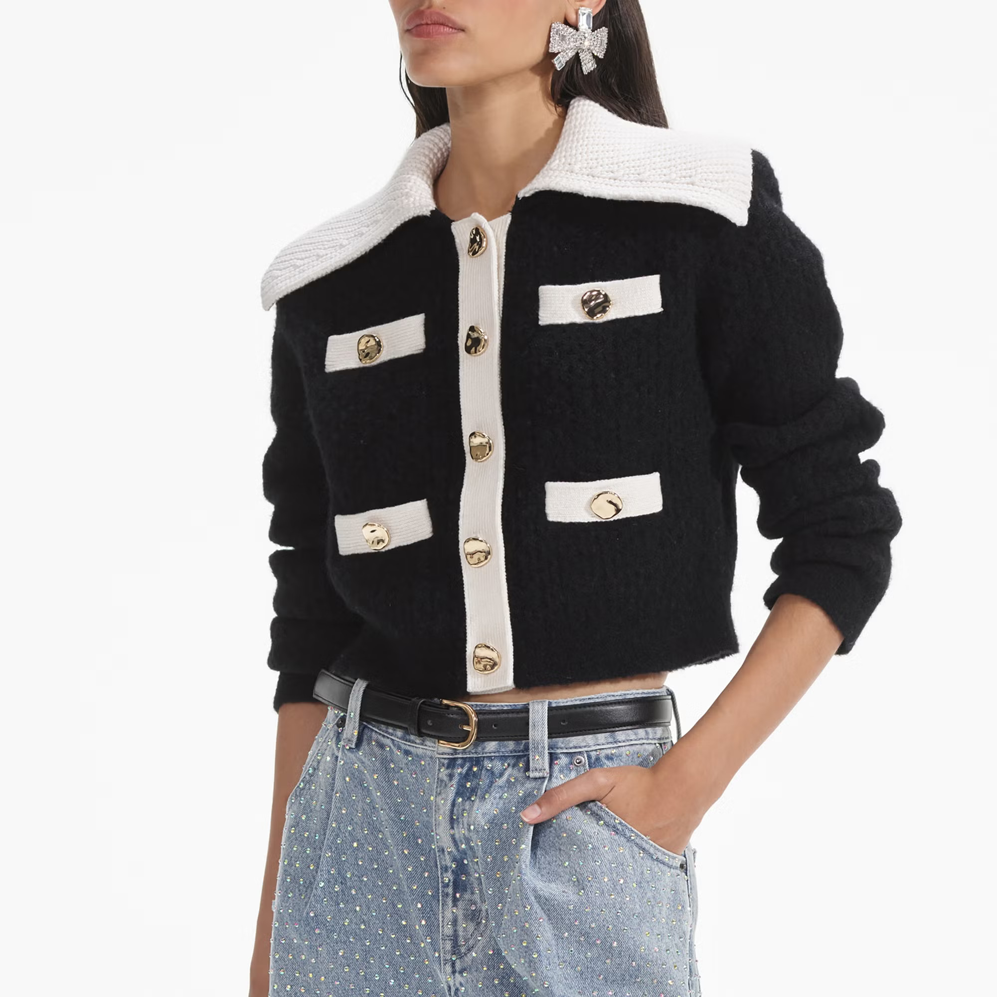 Self-Portrait Alpaca-Blend Knit Cardigan - L | Coggles | Coggles (Global)