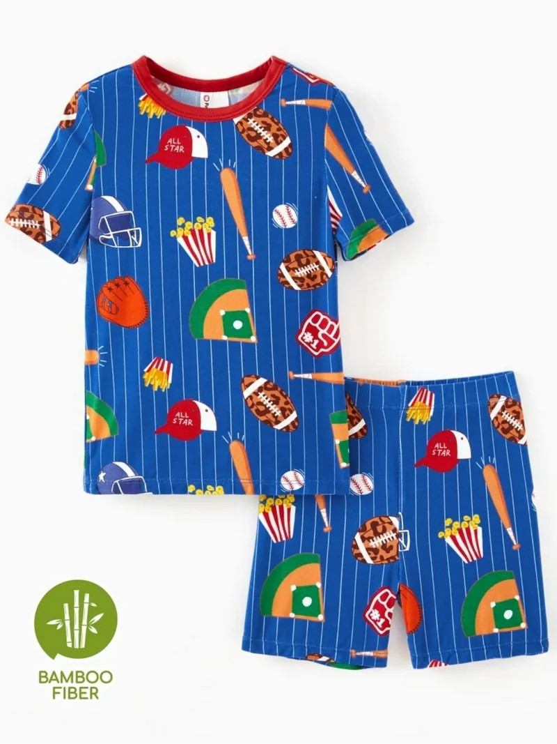 PatPat Pajamas for Toddler Viscose from Bamboo Boys Snug Fit Pajamas Kids Short Sleeve Graphic To... | Walmart (US)