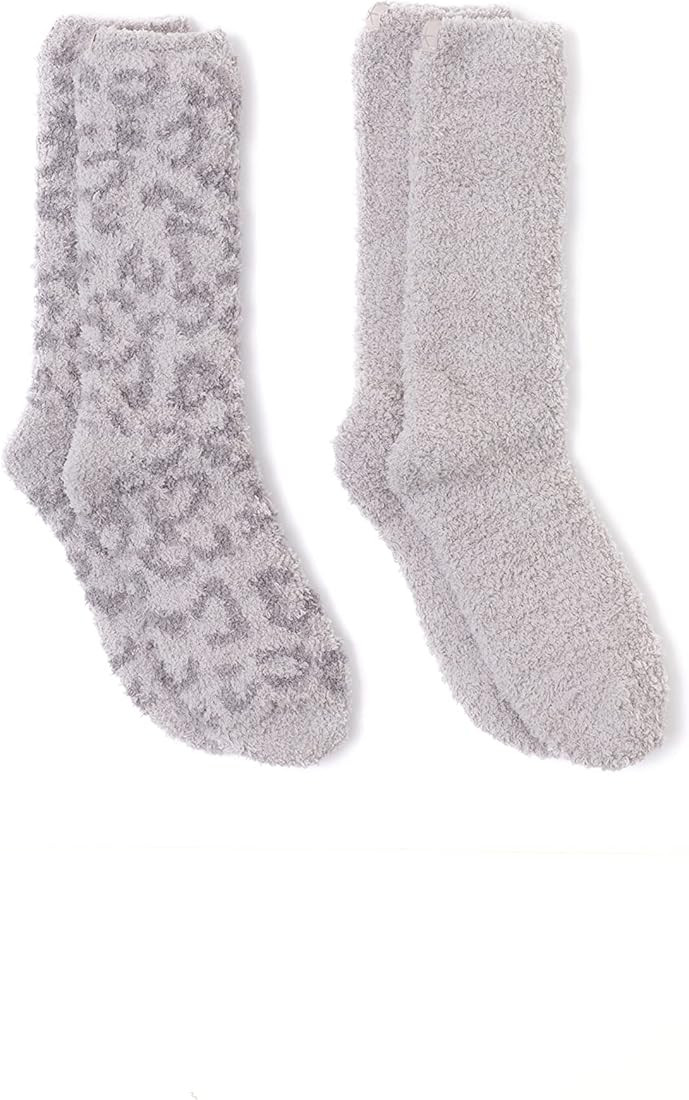 Barefoot Dreams CozyChic Women’s Barefoot in the Wild 2 Pair Sock Set-Crew Socks Plush Socks, L... | Amazon (US)
