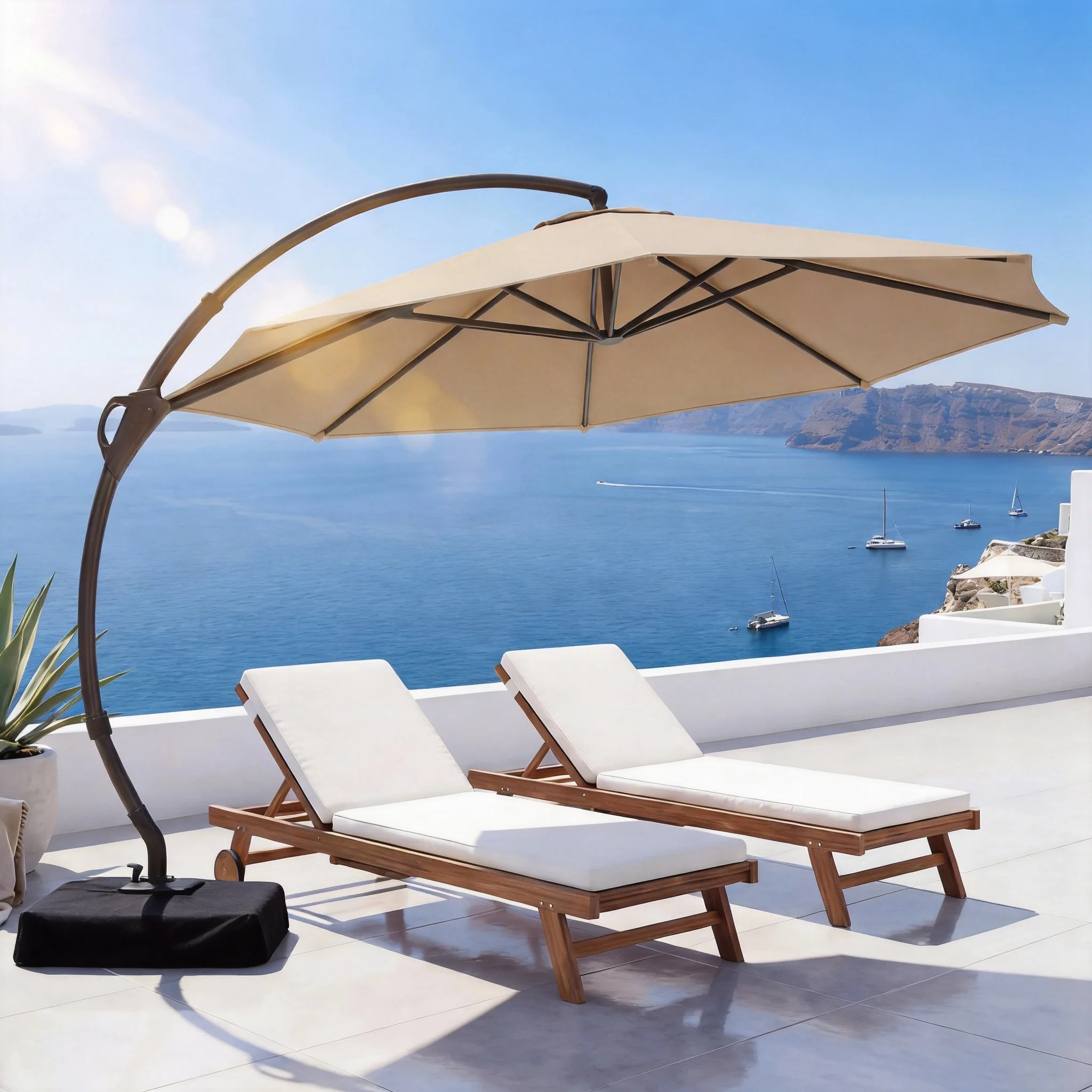 Kristy Aluminum Cantilever Umbrella with Base Included | Wayfair North America