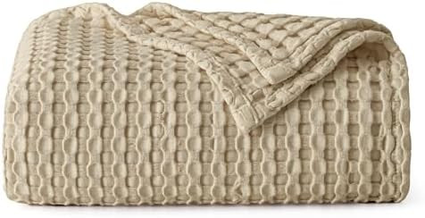 Bedsure Cooling Cotton Waffle Weave Throw Blanket - Lightweight Breathable Blanket of Rayon Deriv... | Amazon (US)