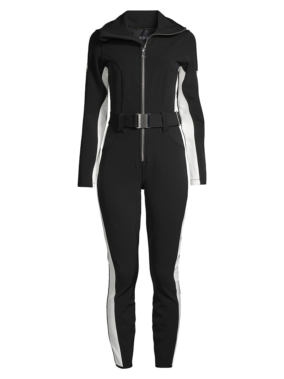 Women's Cordova Belted Stripe Stretch Ski Suit - Onyx - Size Medium | Saks Fifth Avenue