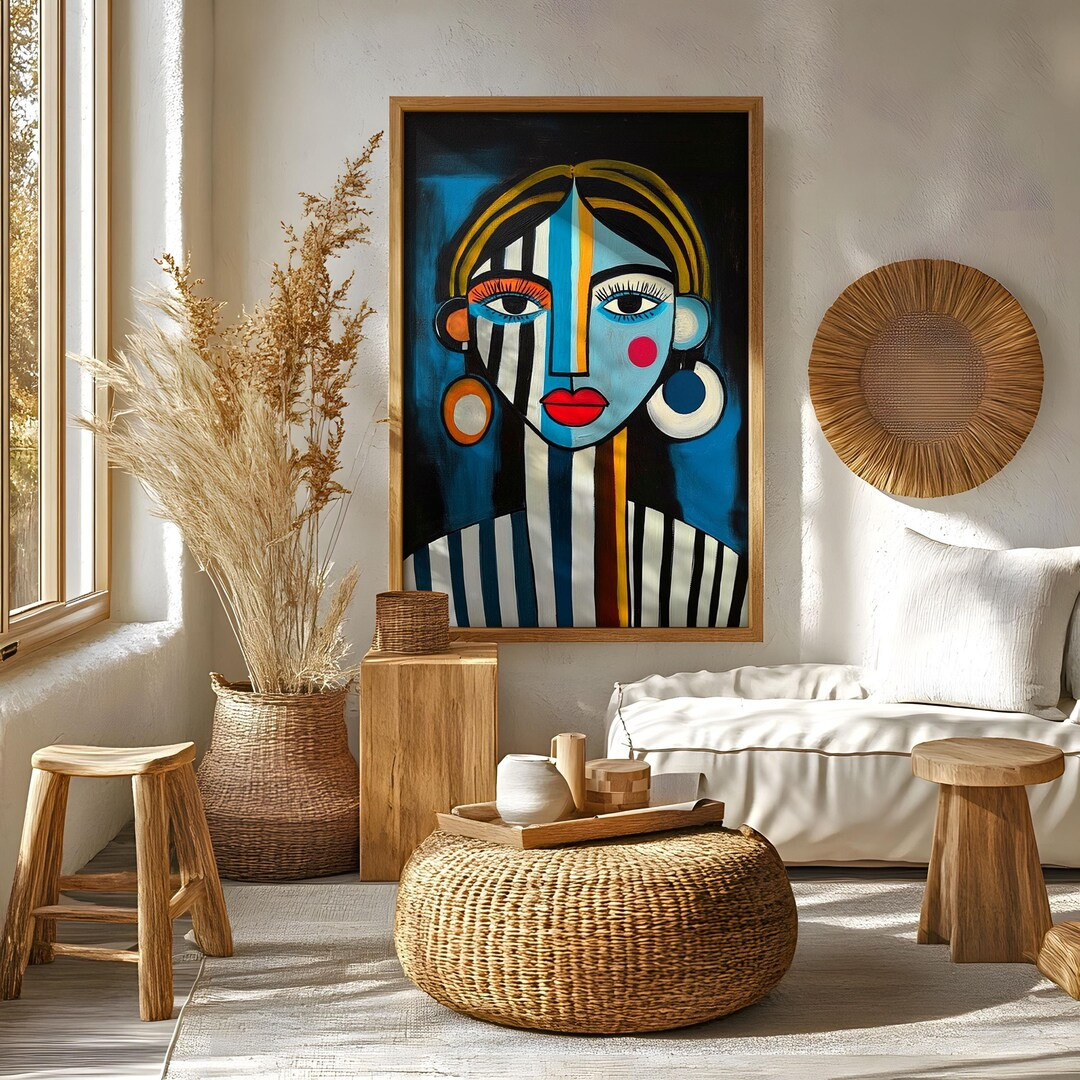 Abstract Woman Portrait, Modern Large Feminine Wall Art, Abstract Face Contemporary Decor, Bold P... | Etsy (US)