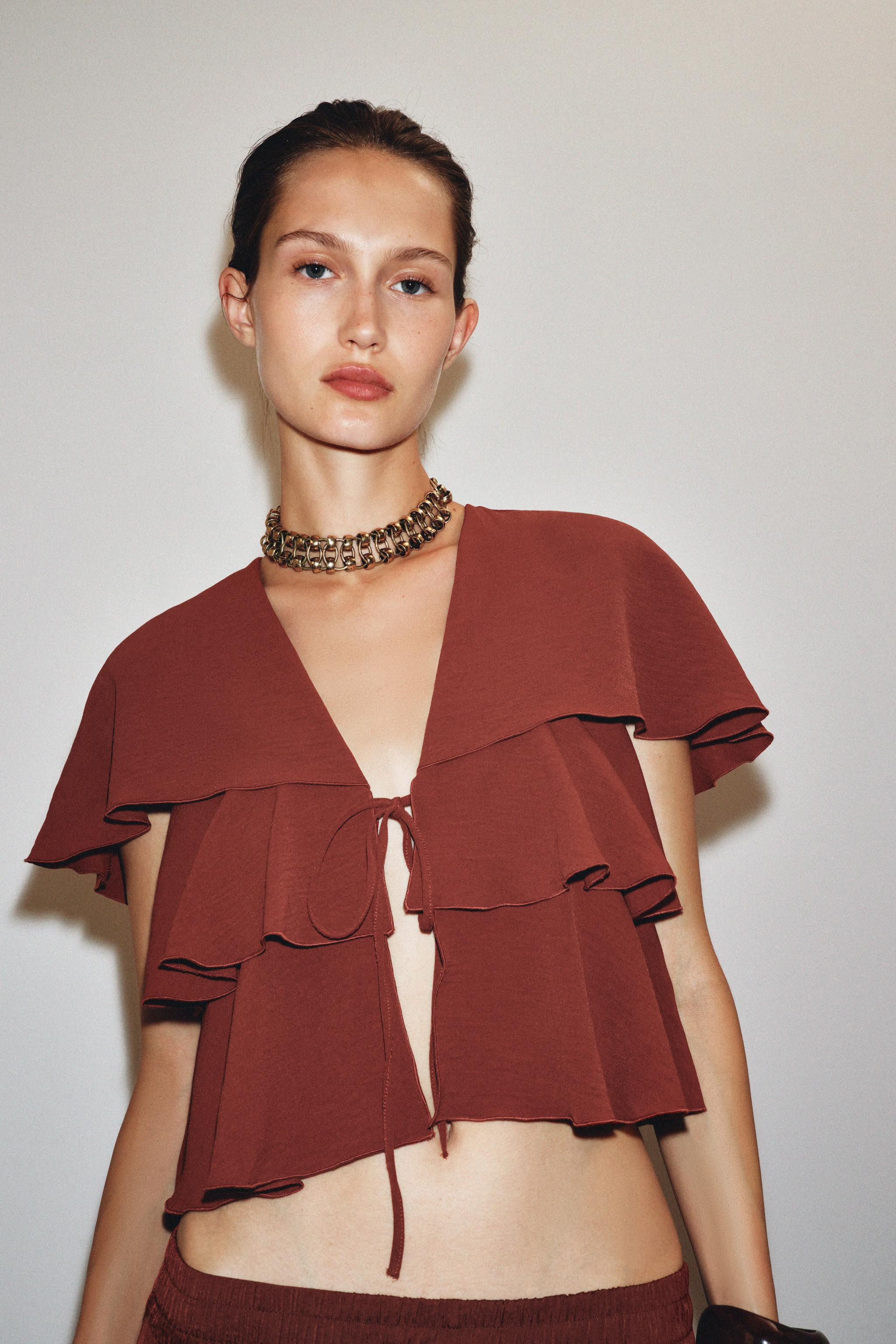 RUFFLED CAPE TOP | Zara US