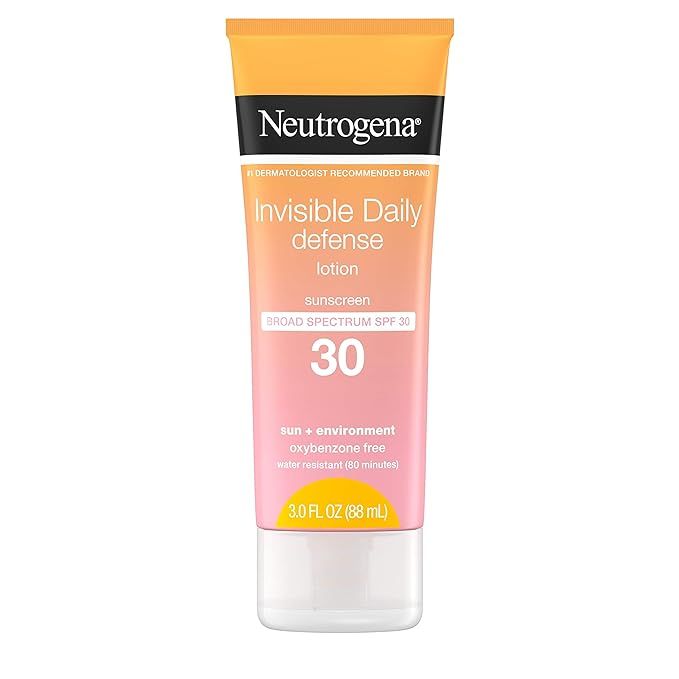 Neutrogena Invisible Daily Defense Sunscreen Lotion, Broad Spectrum SPF 30, Oxybenzone-Free & Wat... | Amazon (US)