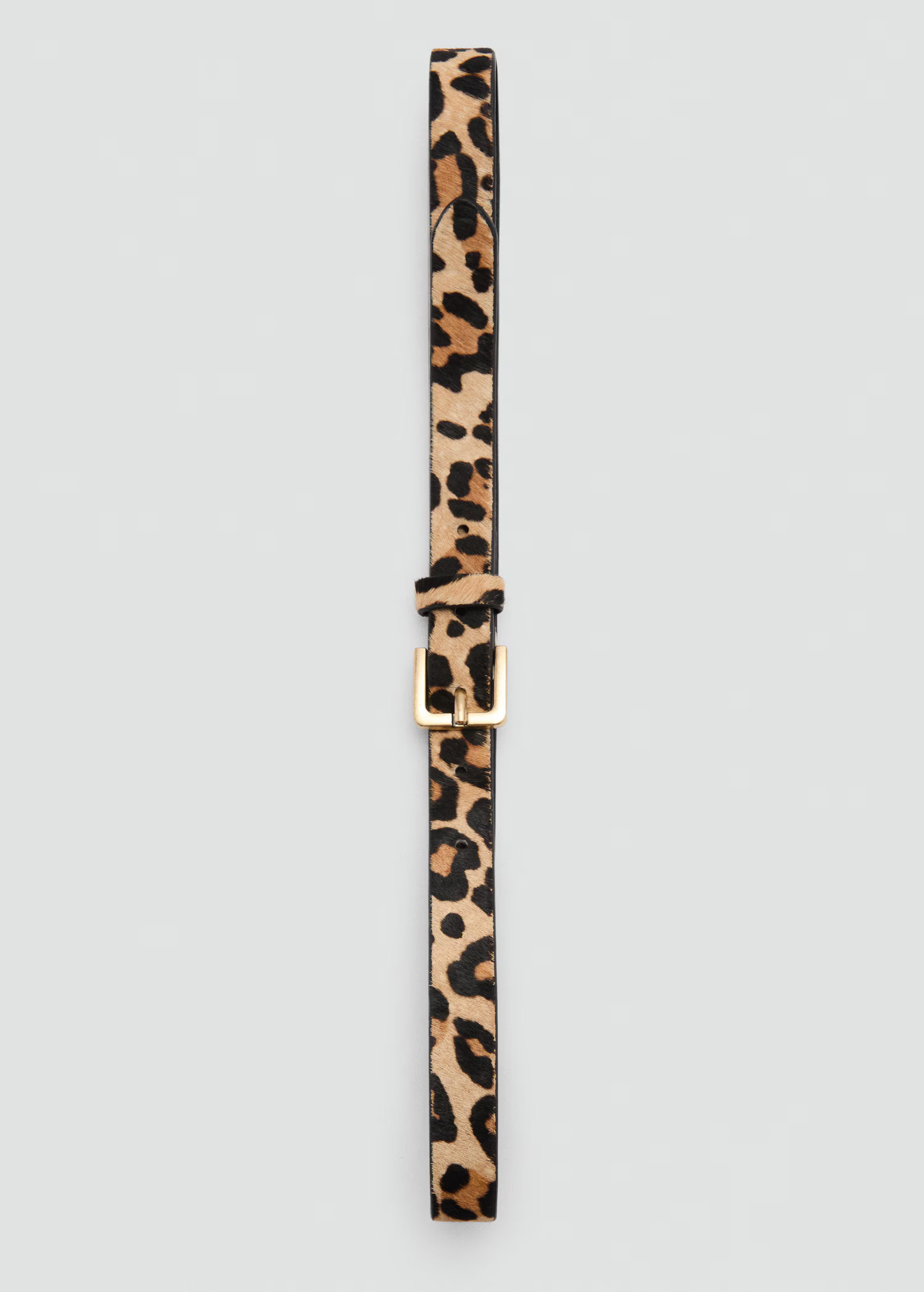 Slim leopard-print leather belt | MANGO (UK)