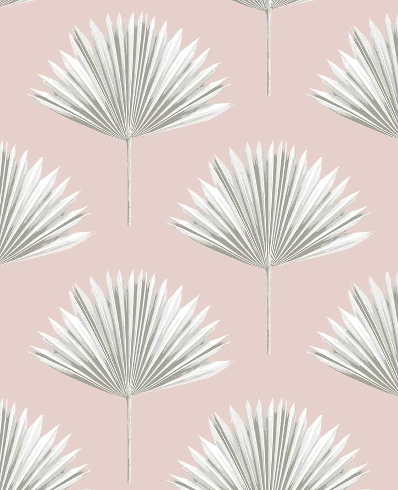 NextWall Tropical Fan Palm Peel and Stick Wallpaper (Pink Mist) | Amazon (US)