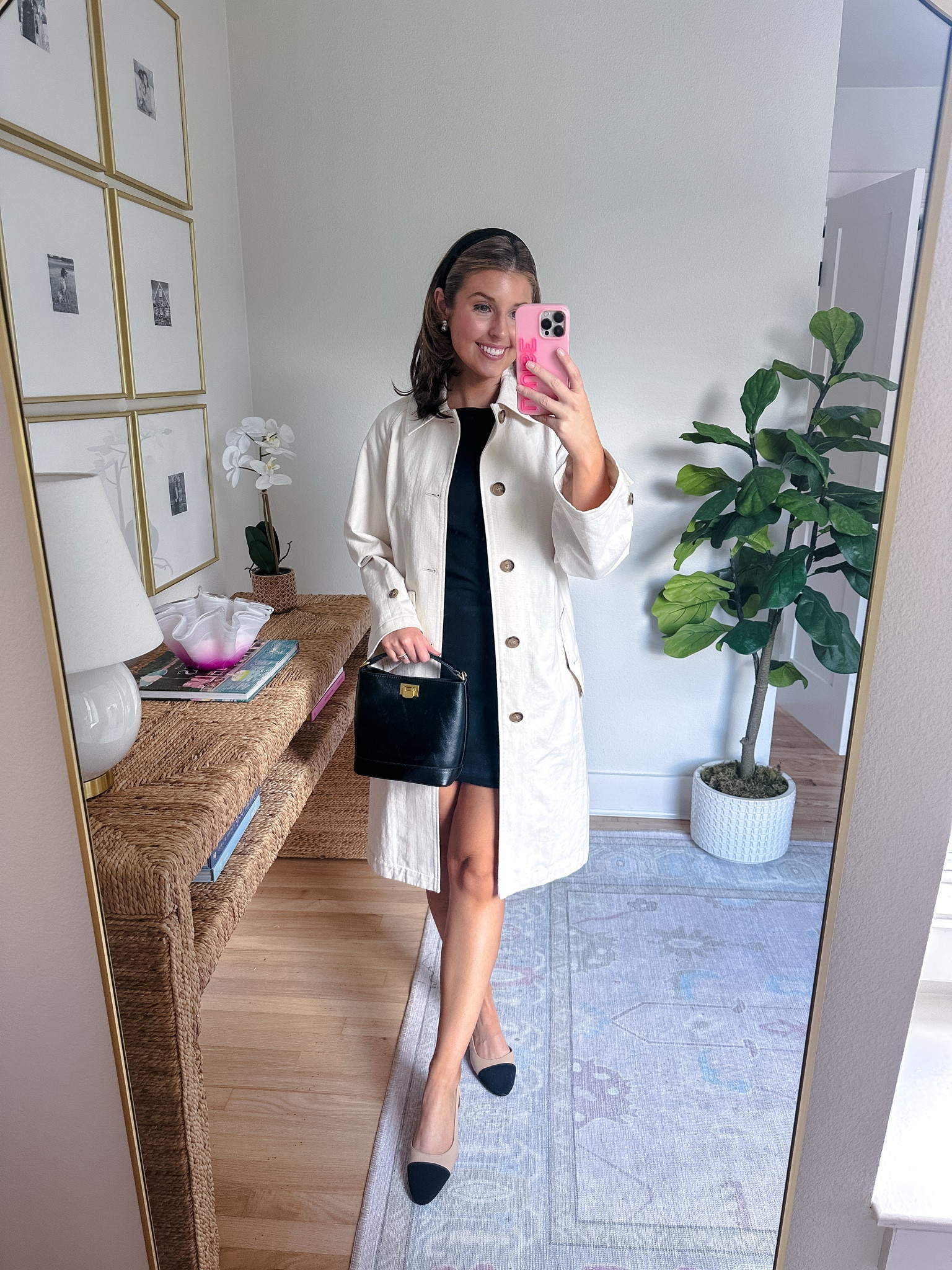 This was actually an outfit I ended up not packing for the sake of space but I do still love it and think it would be cute for NYC/London! Exact coat and dress are old but linked similar!

London outfit // London outfit ideas 