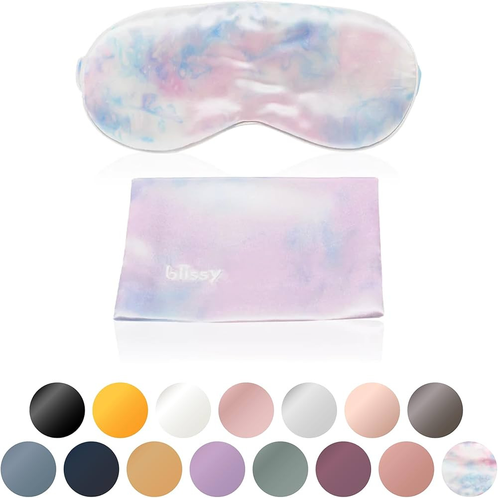 Blissy Silk Sleep Mask - Silk Eye Sleeping Mask for Women & Men for Total Blackout - 100% Pure Mu... | Amazon (US)