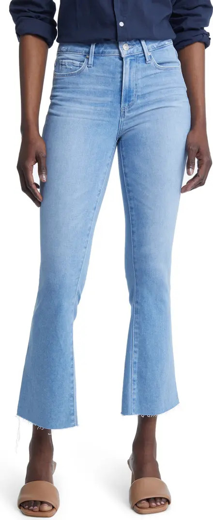 Colette Raw Hem High Waist Crop Flare Jeans | Nordstrom