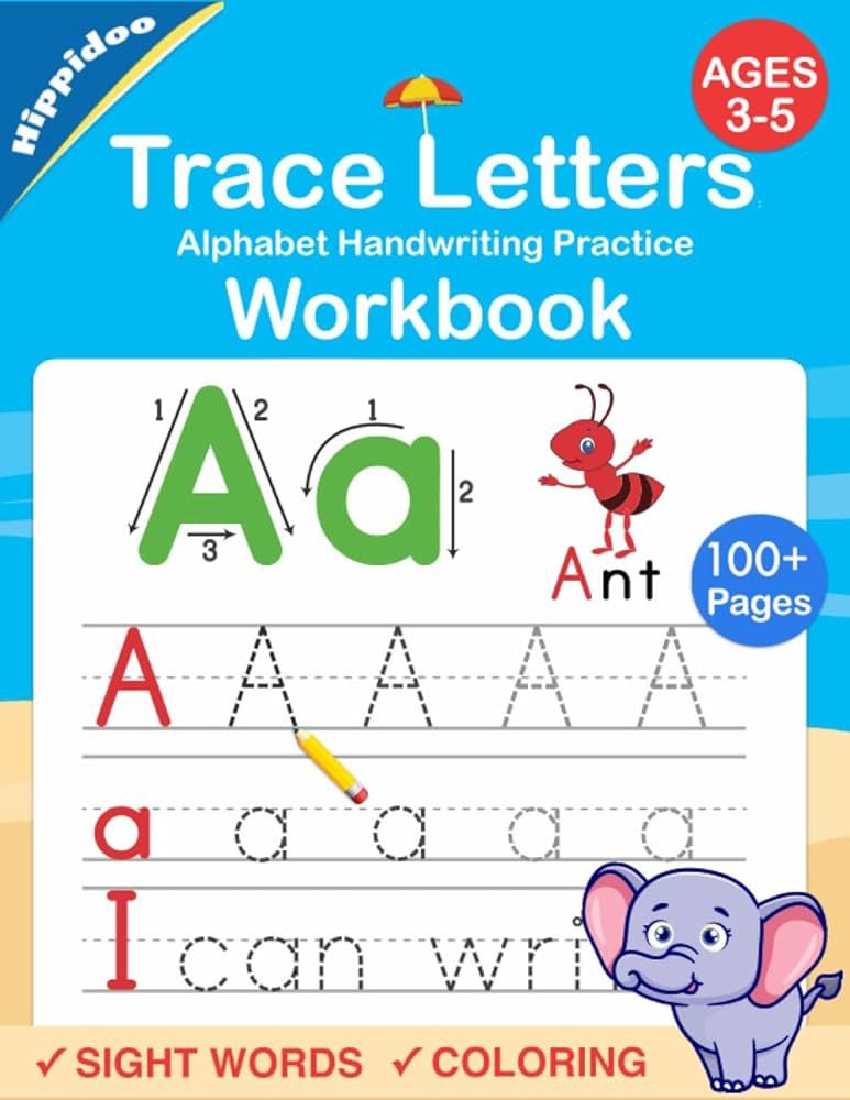 Trace Letters: Alphabet Handwriting Practice workbook for kids: Preschool writing Workbook with S... | Amazon (US)