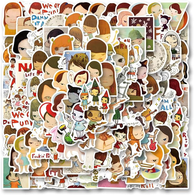 130pcs Yoshitomo Nara Stickers Pack,Aesthetic Vinyl Waterproof Decals for Water Bottle,Laptop,Pho... | Amazon (US)