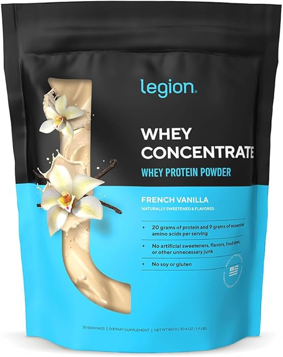 LEGION Whey Protein Powder - Naturally Flavored Whey Protein Concentrate with BCAAs - Supports Mu... | Amazon (US)
