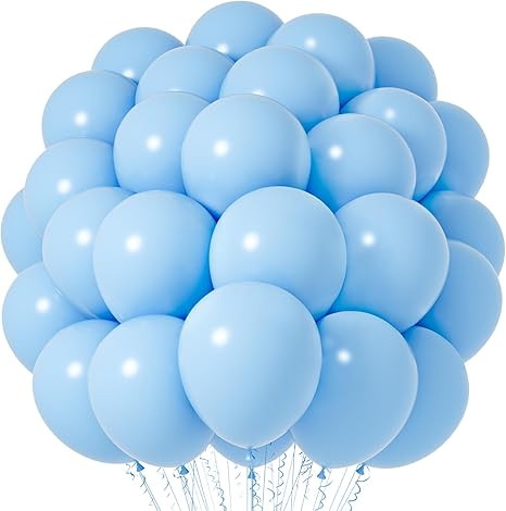 Light Blue Balloons, 66pack 12inch Baby Blue Latex Party Balloons for Boys Girls Birthday Party, ... | Amazon (US)