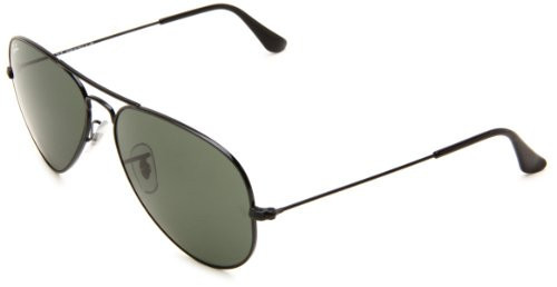 Ray-Ban Óculos de sol aviador clássico RB3025, Preto brilhante/cinza verde, 58 mm | Amazon (BR)