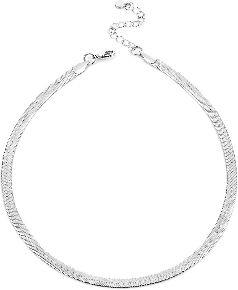 14K Gold Plated Dainty Choker Necklace for Women Girls | Snake Chain, Cuban Link, Paperclip, Ball... | Amazon (US)