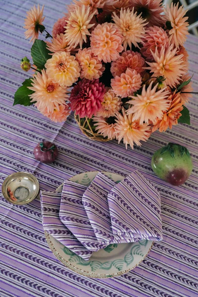 Lavender Stripe Dinner Napkins | Julia Amory