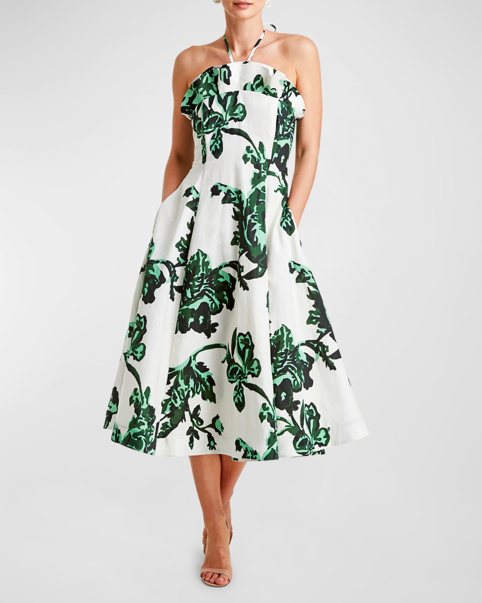 Seraphina Halter Midi Dress | Neiman Marcus