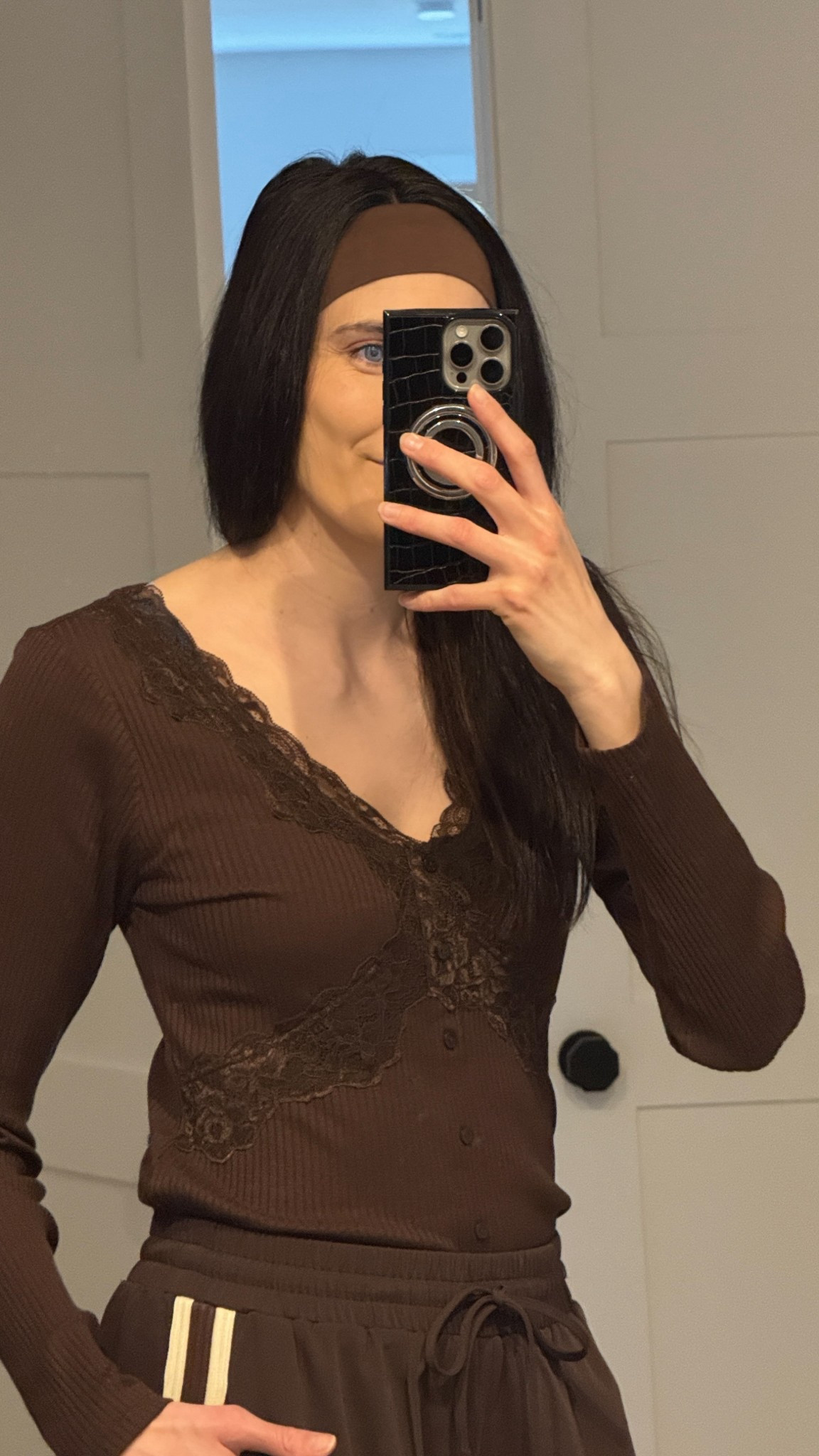 Wearing a monochromatic chocolate outfit.

Top is a medium tall. TTS

Track pant tousers are from Olim London. TTS





#LTKfindsunder50 #LTKstyletip #LTKfindsunder100