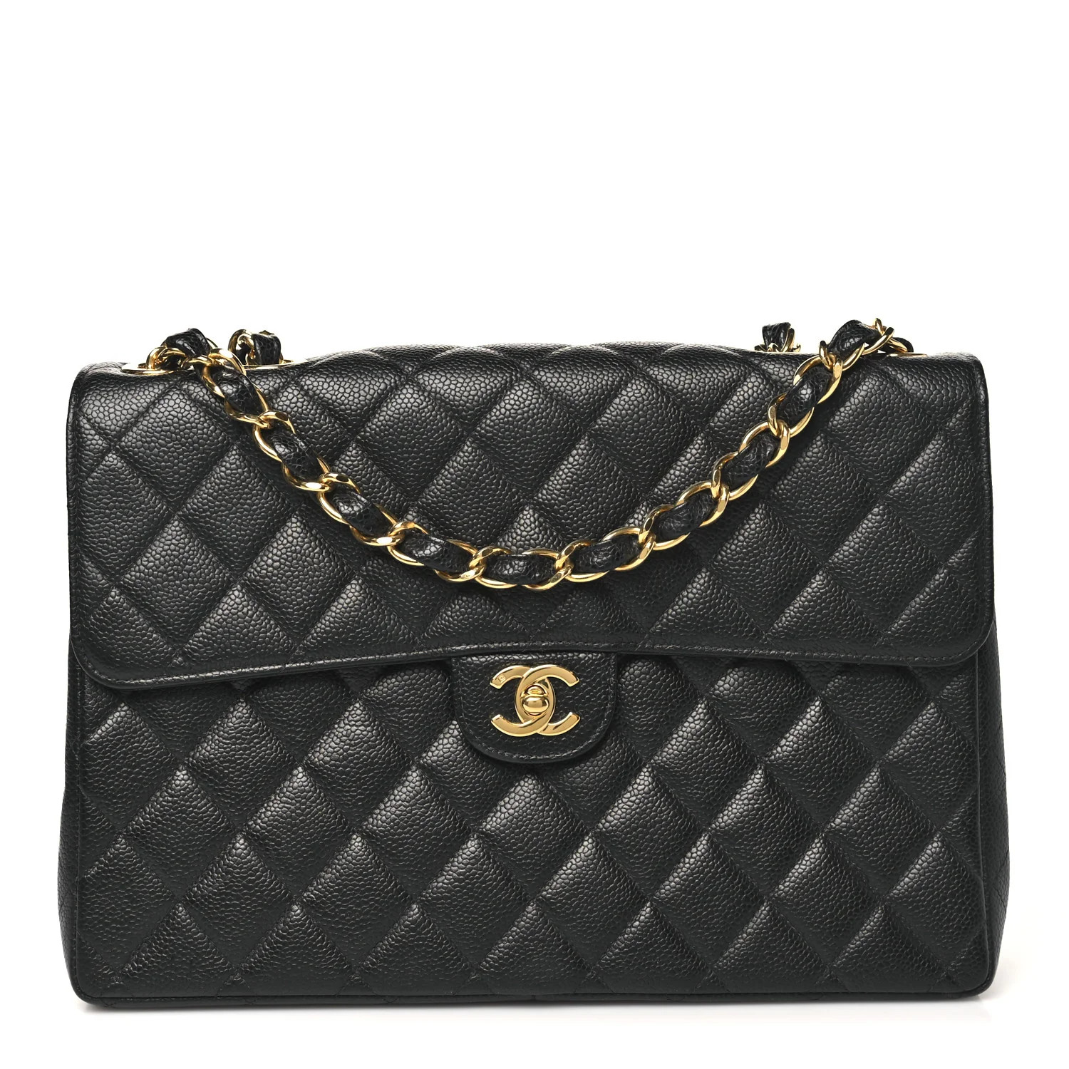 Caviar Jumbo Single Flap Black | FASHIONPHILE (US)