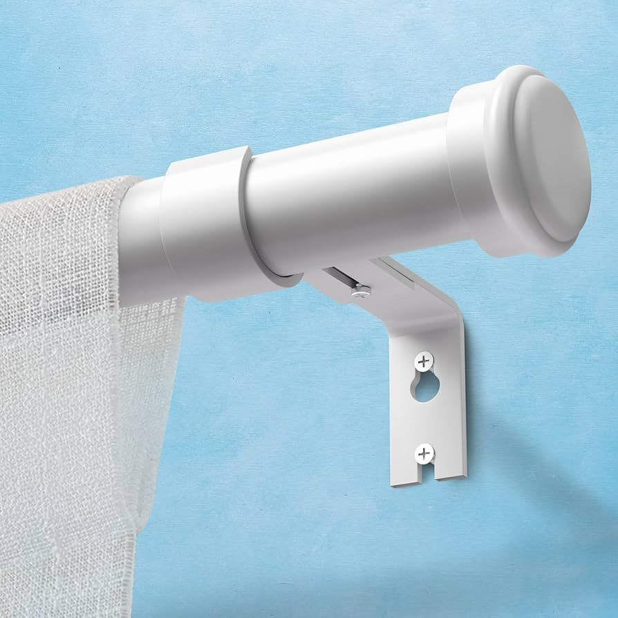 Heavy Duty Curtain Rods for Windows 28 to 48 Inch, 1 Inch White Curtain Rods for Outdoor, Farmhou... | Amazon (US)