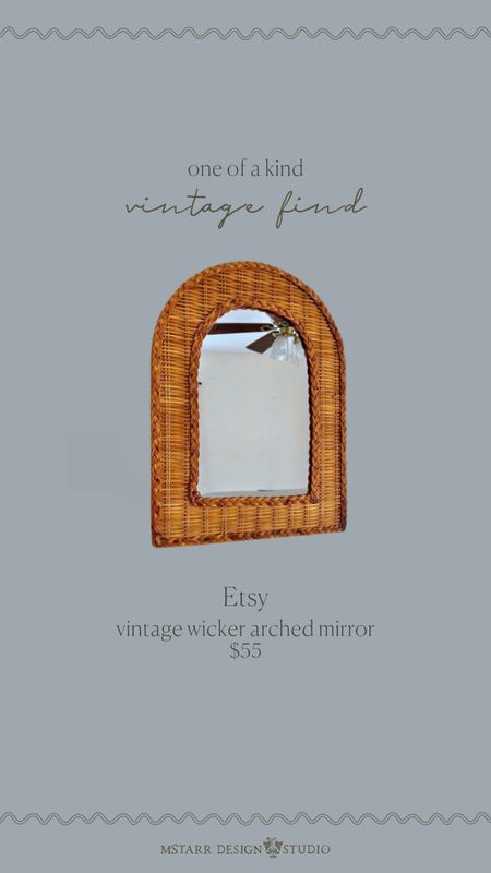 One of a kind vintage find…wicker arched mirror at Etsy  

Vintage, antique, thrifted, home decor,

#LTKunder100 #LTKhome #LTKFind