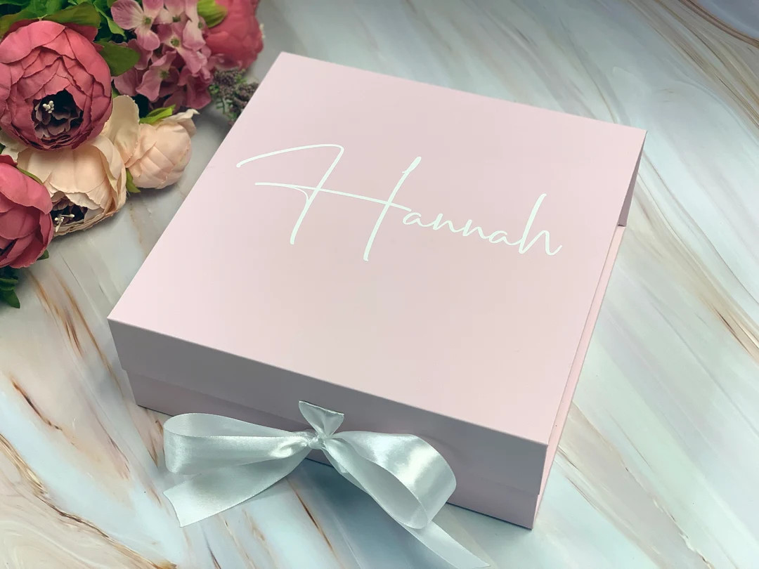 Pretty Dusty Pink Bridesmaid Gift Box Personalize Gift Box Bridesmaids Proposal Groomsmen Gift Bo... | Etsy (US)