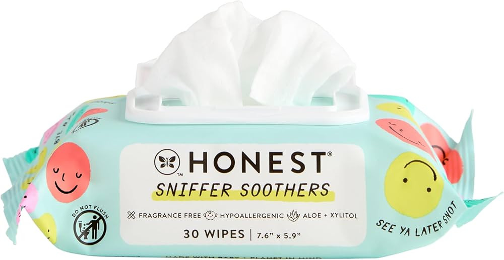The Honest Company Plant-Based Snot Removing Wipes | Soothing Nose + Face Wipes with Aloe | Hypoa... | Amazon (US)