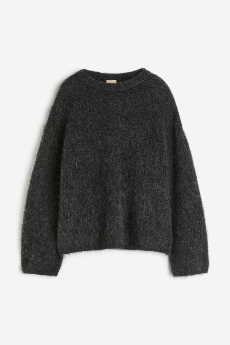 Oversize-Pullover aus Mohairmix - Dunkelgrau - Ladies | H&M AT | H&M (DE, AT, CH, DK, NL, NO, FI)