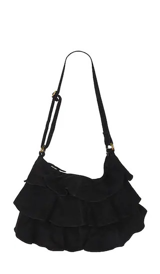 Free People Rae Ruffle Shoulder Bag in Black. | Revolve Clothing (Global)