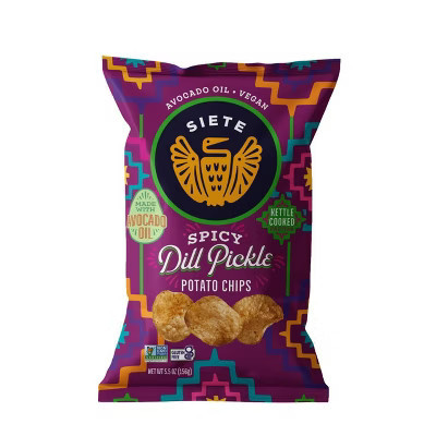 Siete Spicy Dill Pickle Kettle Cooked Potato Chips - 5.5oz | Target