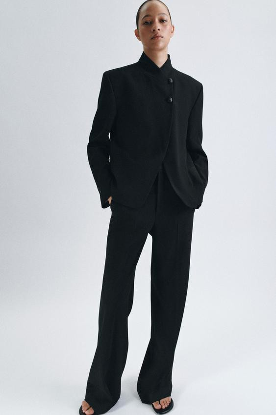 ZARA WOMAN COLLECTIONHigh-waisted pants with belt loops. Front pockets. Wide leg. Front zip, butt... | Zara US