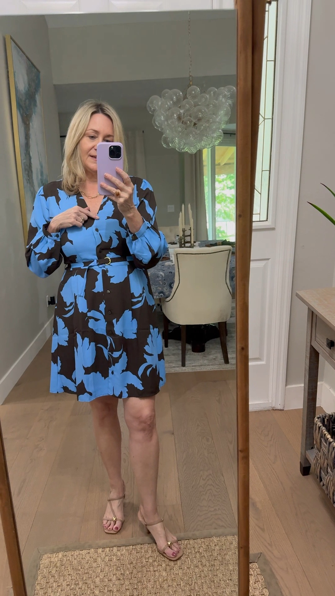 Pretty patterned dress to wear now and into fall.  Work outfit, business casual outfit, workwear

#LTKWorkwear #LTKSeasonal #LTKootd