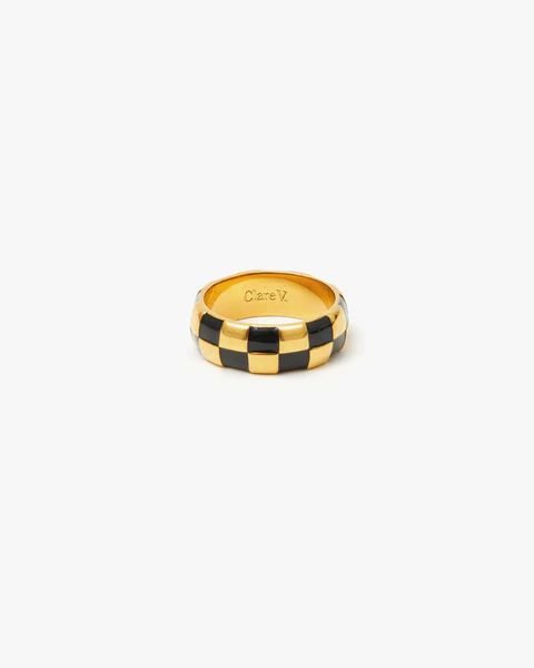 Enamel Checker Ring | Clare V.