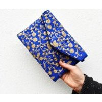 Blue Gold Bag, Azure Gold Sequinned Bag, Deep Blue Handbag, Embroidered Handbag, Floral Bag, Evening Bag, Gold Sequins Bag, Ethnic Handbag | Etsy (UK)