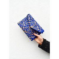 Blue Gold Bag, Azure Gold Sequinned Bag, Deep Blue Handbag, Embroidered Handbag, Floral Bag, Evening Bag, Gold Sequins Bag, Ethnic Handbag | Etsy (UK)