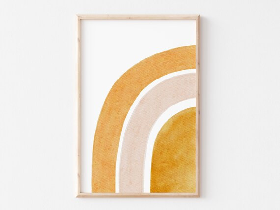 Burnt Orange Rainbow Print Abstract Art Boho Print Poster | Etsy | Etsy (US)