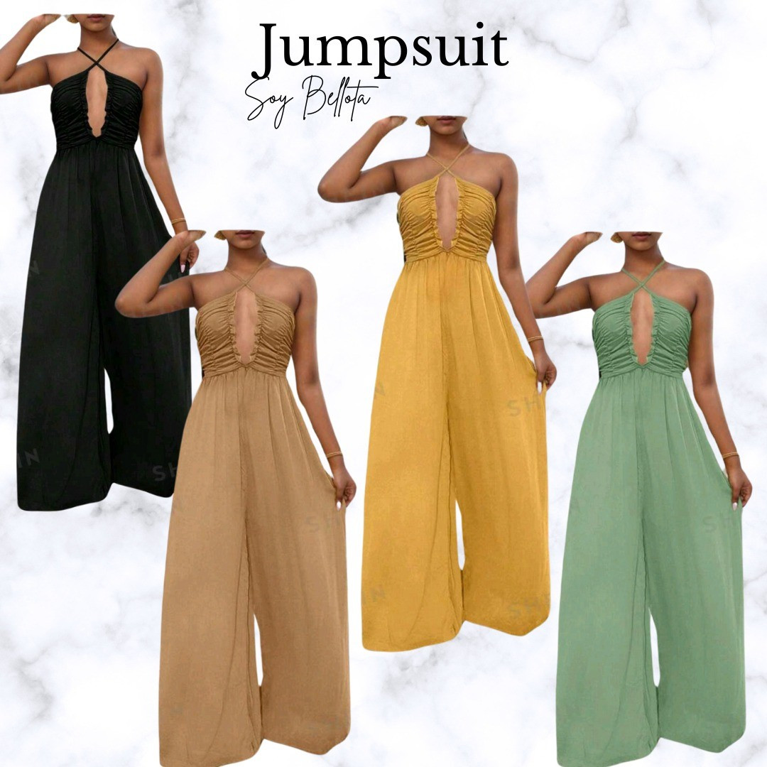 Essence Women Fashion Solid Color Cross Neck Long Jumpsuit, 4 colors

#LTKSummerSales #LTKTravel #LTKStyleTip
