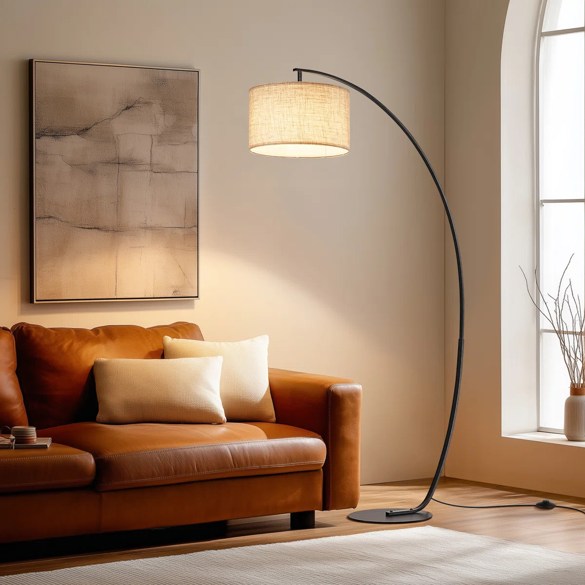 68.5" Arched Floor Lamp With Remote Control And Bulb Included | Wayfair North America