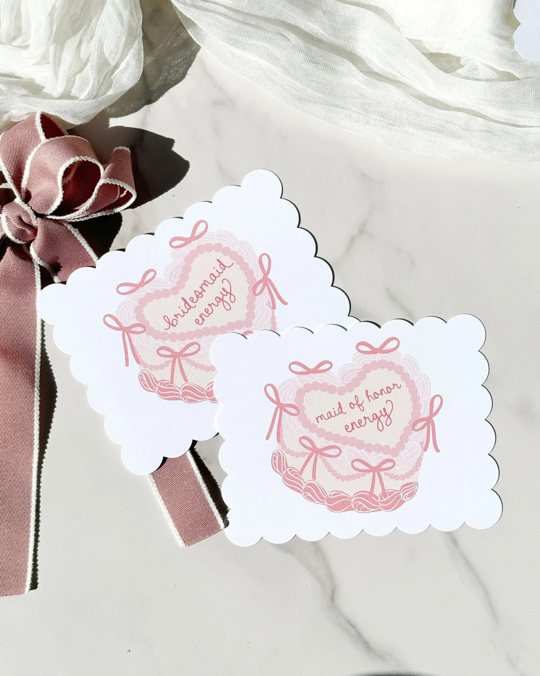 Trendy Bow Bridesmaid Proposal Card, Vintage Heart Cake, Be My Bridesmaid, Unique Bridesmaid Gift... | Etsy (US)