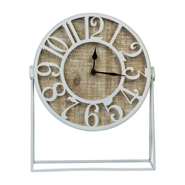 Stratton Home Decor Small Off-White Analog Round Coastal Desk Clocks, S33508 | Walmart (US)