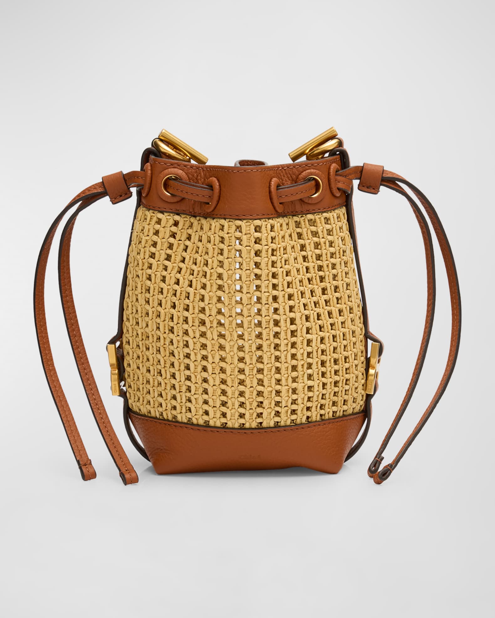 Marcie Micro Raffia Bucket Bag | Neiman Marcus