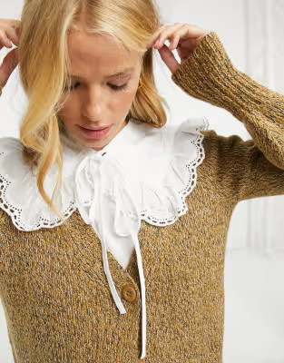 ASOS DESIGN lace frill collar in white | ASOS (Global)