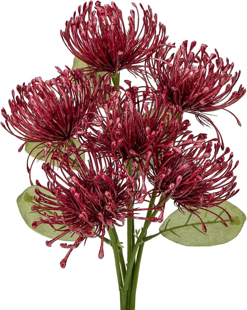 Briful 6PCS Artificial Chrysanthemum Fall Flowers 4'' Faux Pincushion Flower Large Spider Mums Au... | Amazon (US)