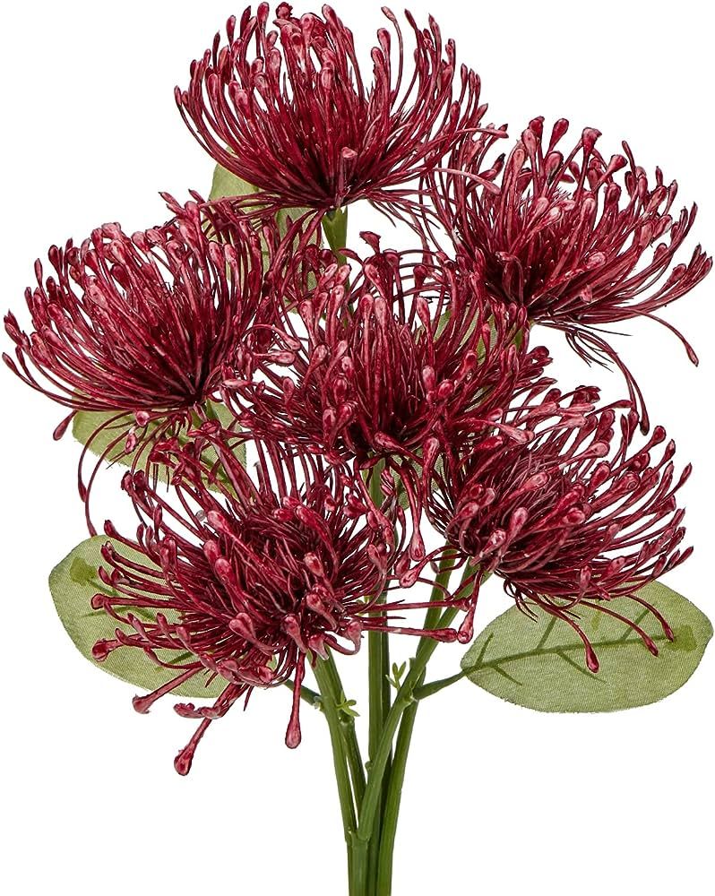 Briful 6PCS Artificial Chrysanthemum Fall Flowers 4'' Faux Pincushion Flower Large Spider Mums Au... | Amazon (US)