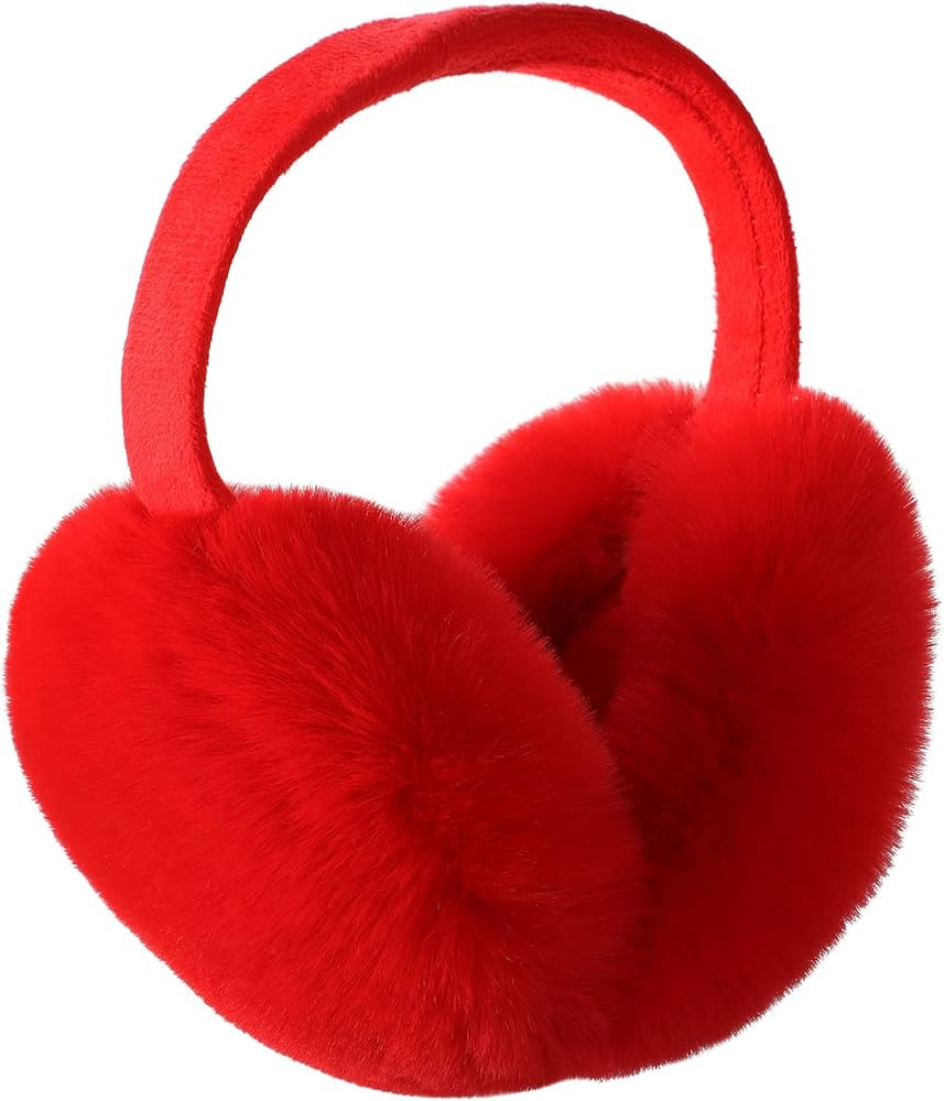 Simplicity Unisex Warm Faux Furry Winter Outdoor EarMuffs Foldable Ear Warmer | Amazon (US)