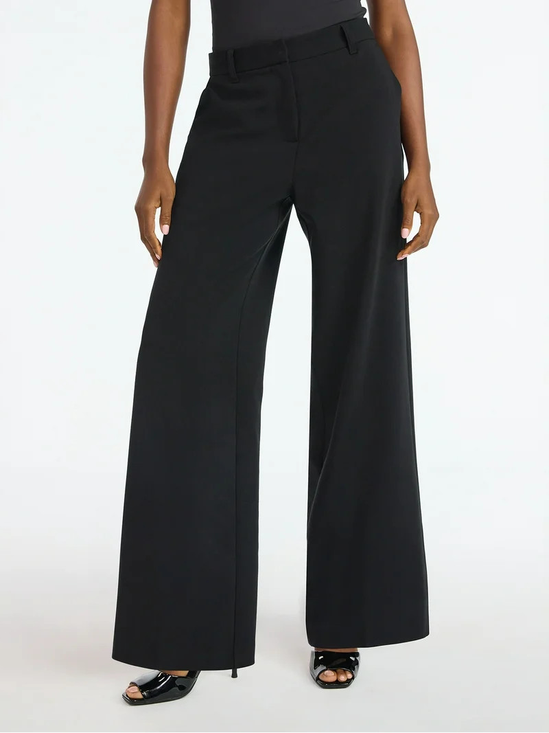 Scoop Women’s Wide Leg Trouser Pants, Sizes 0-20 | Walmart (US)